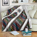 Habesha Kemis Inspired Tilet Pattern Blanket White