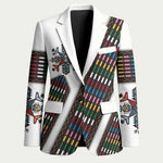 Habesha Kemis Inspired Tilet Pattern Blazer White