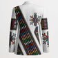 Habesha Kemis Inspired Tilet Pattern Blazer White