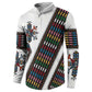 Habesha Kemis Inspired Tilet Pattern Button Sweatshirt White
