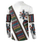 Habesha Kemis Inspired Tilet Pattern Button Sweatshirt White