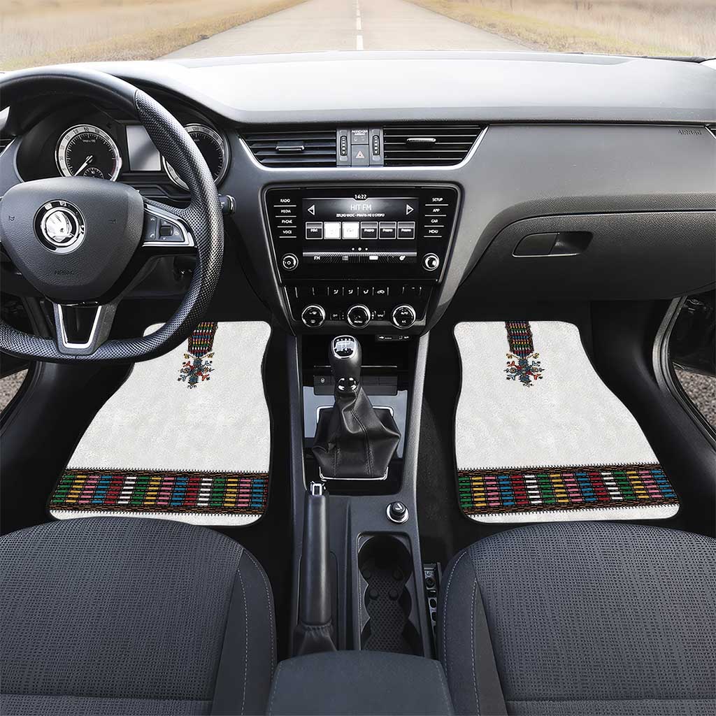 Habesha Kemis Inspired Tilet Pattern Car Mats White