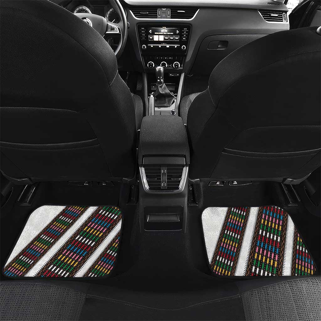 Habesha Kemis Inspired Tilet Pattern Car Mats White