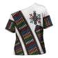 Habesha Kemis Inspired Tilet Pattern Cross Shoulder Shirt White