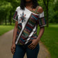 Habesha Kemis Inspired Tilet Pattern Cross Shoulder Shirt White