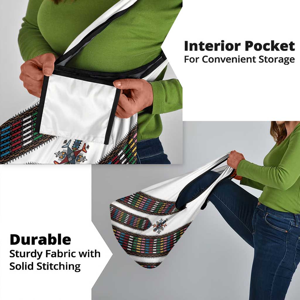 Habesha Kemis Inspired Tilet Pattern Grocery Bag White