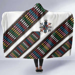 Habesha Kemis Inspired Tilet Pattern Hooded Blanket White