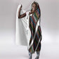 Habesha Kemis Inspired Tilet Pattern Hooded Blanket White