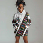 Habesha Kemis Inspired Tilet Pattern Hoodie Dress White