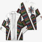 Habesha Kemis Inspired Tilet Pattern Kimono White