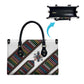 Habesha Kemis Inspired Tilet Pattern Leather Bag White