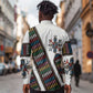 Habesha Kemis Inspired Tilet Pattern Long Sleeve Button Shirt White