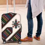Habesha Kemis Inspired Tilet Pattern Luggage Cover White