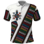 Habesha Kemis Inspired Tilet Pattern Polo Shirt White