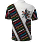 Habesha Kemis Inspired Tilet Pattern Polo Shirt White