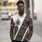Habesha Kemis Inspired Tilet Pattern Polo Shirt White