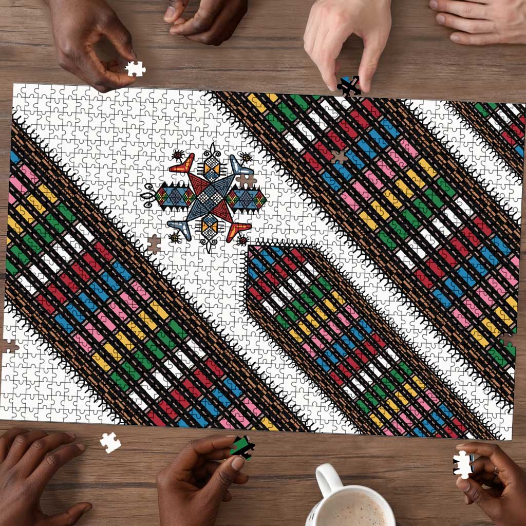 Habesha Kemis Inspired Tilet Pattern Puzzle White