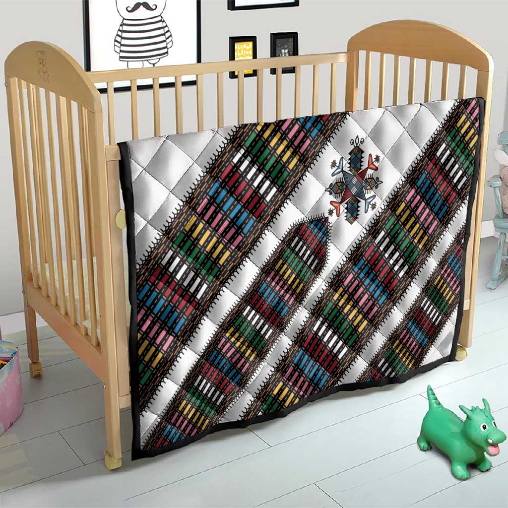 Habesha Kemis Inspired Tilet Pattern Quilt White