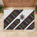 Habesha Kemis Inspired Tilet Pattern Rubber Doormat White