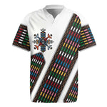 Habesha Kemis Inspired Tilet Pattern Rugby Jersey White