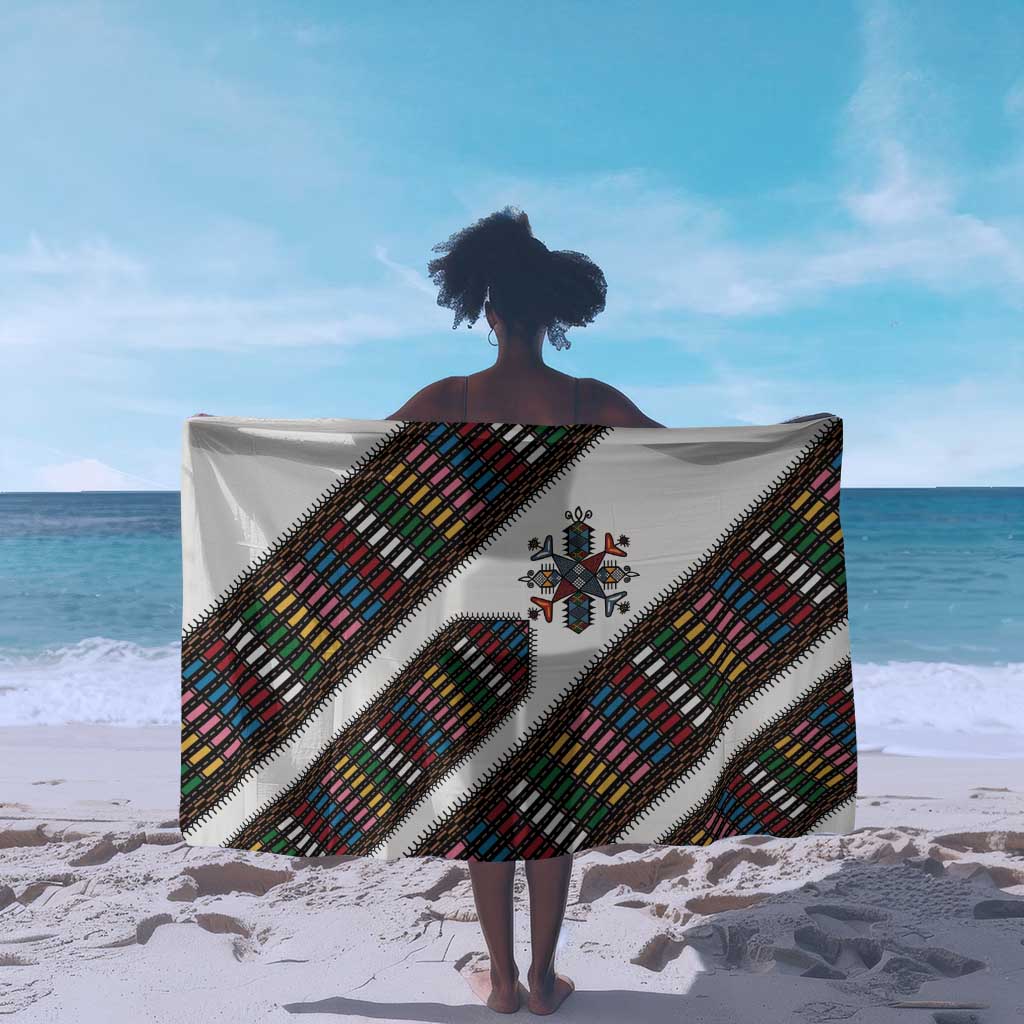 Habesha Kemis Inspired Tilet Pattern Sarong White