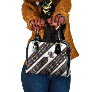 Habesha Kemis Inspired Tilet Pattern Shoulder Handbag White