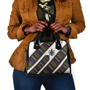 Habesha Kemis Inspired Tilet Pattern Shoulder Handbag White
