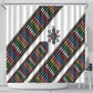 Habesha Kemis Inspired Tilet Pattern Shower Curtain White