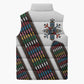 Habesha Kemis Inspired Tilet Pattern Sleeveless Puffer Jacket White