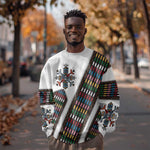 Habesha Kemis Inspired Tilet Pattern Sweatshirt White