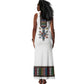 Habesha Kemis Inspired Tilet Pattern Tank Maxi Dress White