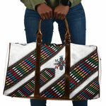 Habesha Kemis Inspired Tilet Pattern Travel Bag White