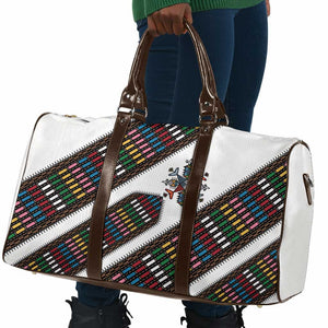 Habesha Kemis Inspired Tilet Pattern Travel Bag White
