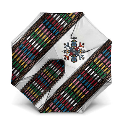 Habesha Kemis Inspired Tilet Pattern Umbrella White