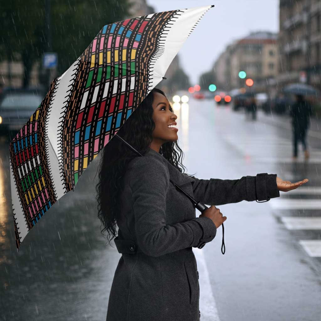 Habesha Kemis Inspired Tilet Pattern Umbrella White