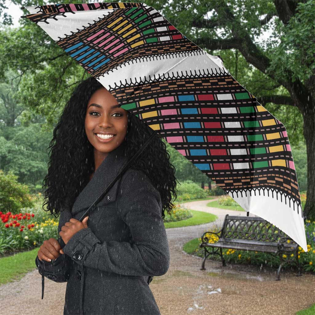 Habesha Kemis Inspired Tilet Pattern Umbrella White