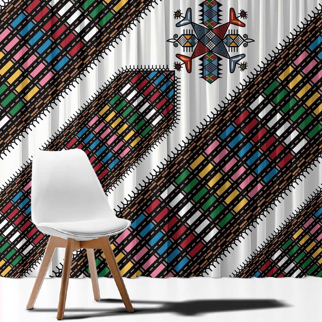 Habesha Kemis Inspired Tilet Pattern Window Curtain White