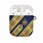 Habesha Kemis Inspired Tilet Pattern AirPods Case Royal Blue - Gold