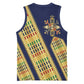 Habesha Kemis Inspired Tilet Pattern Basketball Jersey Royal Blue - Gold