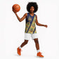 Habesha Kemis Inspired Tilet Pattern Basketball Jersey Royal Blue - Gold