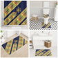 Habesha Kemis Inspired Tilet Pattern Bathroom Set Royal Blue - Gold
