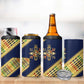 Habesha Kemis Inspired Tilet Pattern 4 in 1 Can Cooler Tumbler Royal Blue - Gold
