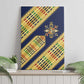Habesha Kemis Inspired Tilet Pattern Canvas Wall Art Royal Blue - Gold