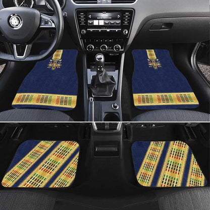Habesha Kemis Inspired Tilet Pattern Car Mats Royal Blue - Gold