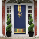 Habesha Kemis Inspired Tilet Pattern Door Cover Royal Blue - Gold