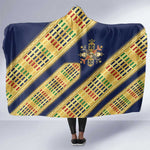 Habesha Kemis Inspired Tilet Pattern Hooded Blanket Royal Blue - Gold