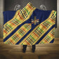 Habesha Kemis Inspired Tilet Pattern Hooded Blanket Royal Blue - Gold