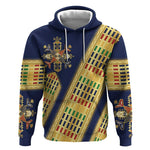 Habesha Kemis Inspired Tilet Pattern Hoodie Royal Blue - Gold