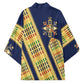 Habesha Kemis Inspired Tilet Pattern Kimono Royal Blue - Gold