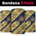 Habesha Kemis Inspired Tilet Pattern Neck Gaiter Royal Blue - Gold